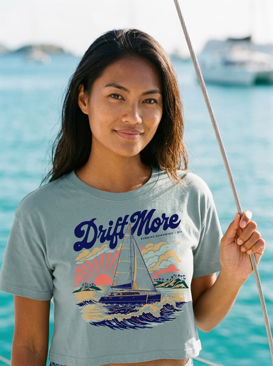 Running Downwind Crop Tee — worn