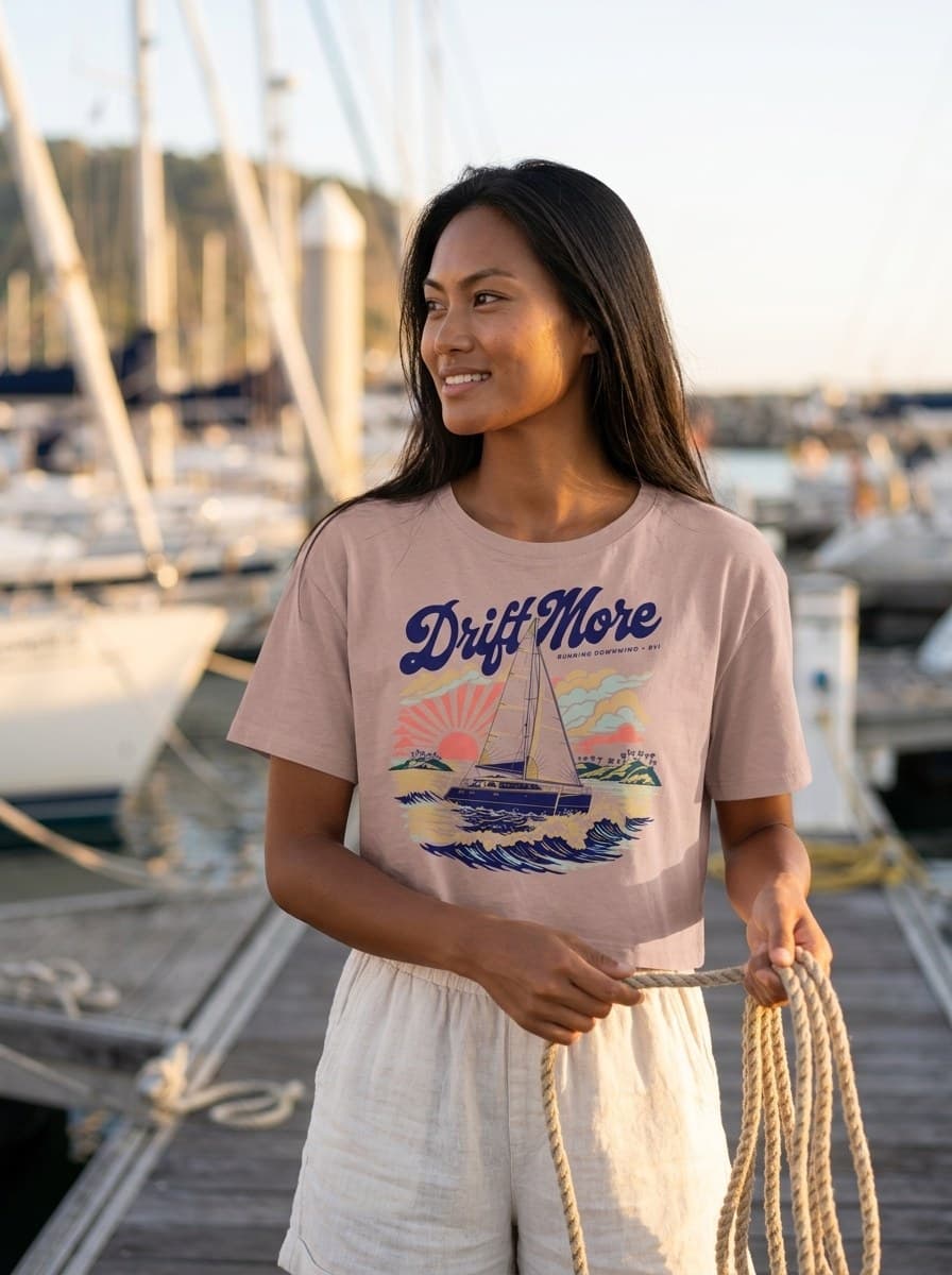 Running Downwind Crop Tee — worn