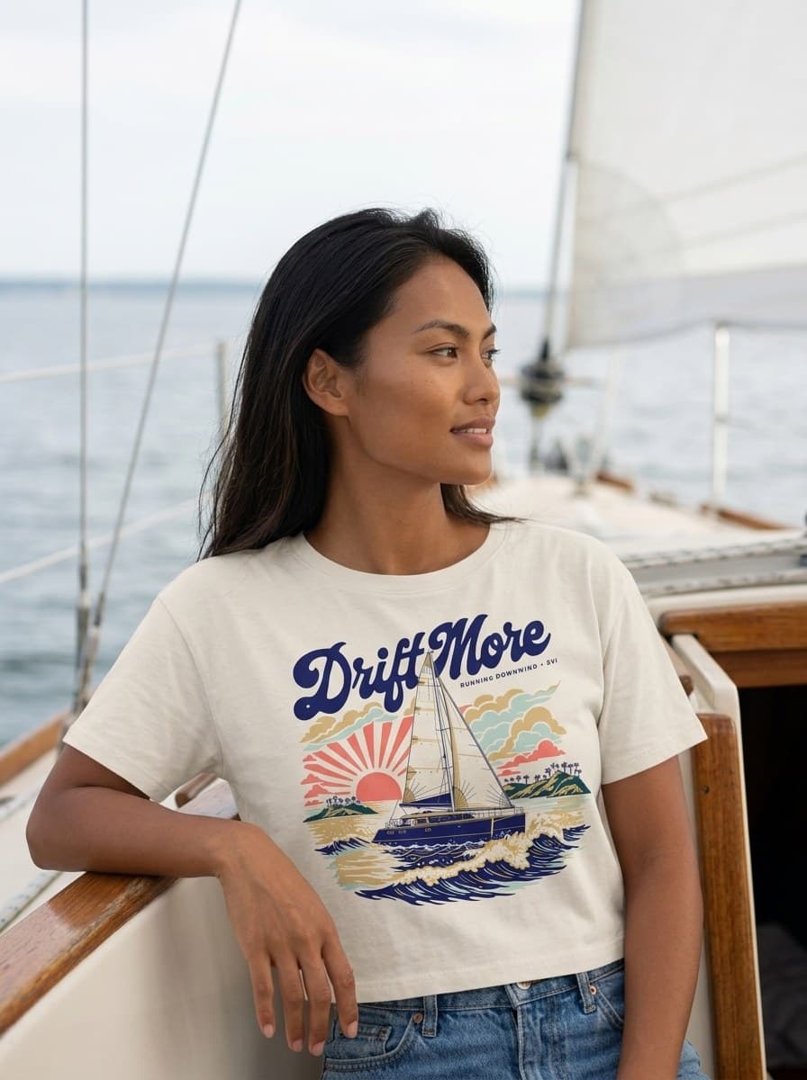 Running Downwind Crop Tee — worn